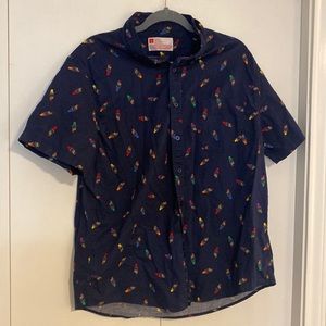 Target Pride Collection Large Navy Short Sleeved Button Down Shirt, Never Worn